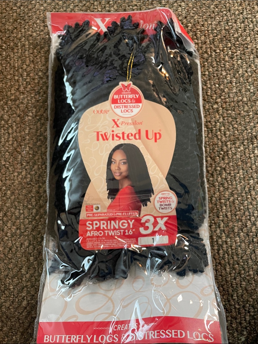 X-Pression Twisted Up Springy Afro Twist 16" - Black